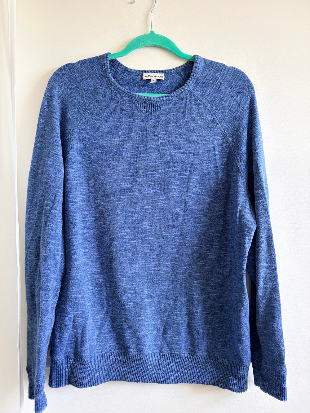 Peter Millar Heathered Navy Crewneck Sweater